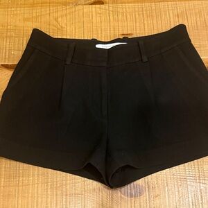 Diane Von Furstenberg Black High-Waist Tailored Shorts